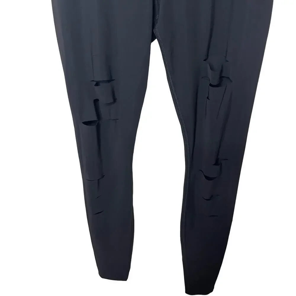 ALO Yoga Pants High-Waist Ripped Warrior Legging Black Womens M